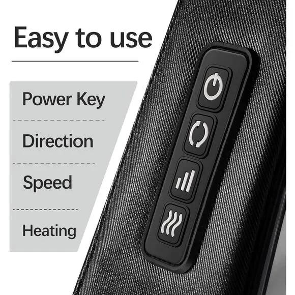 Shiatsu NECK &BACK Massager With Heat (Mirakel) BLACK - Picture 2 of 3